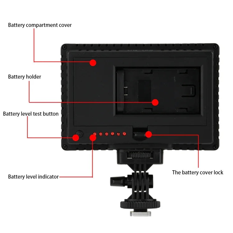 HD-160 白光 LED 攝影燈，適用於 Canon、Nikon DSLR 相機，附 3 片濾光片，HD-160