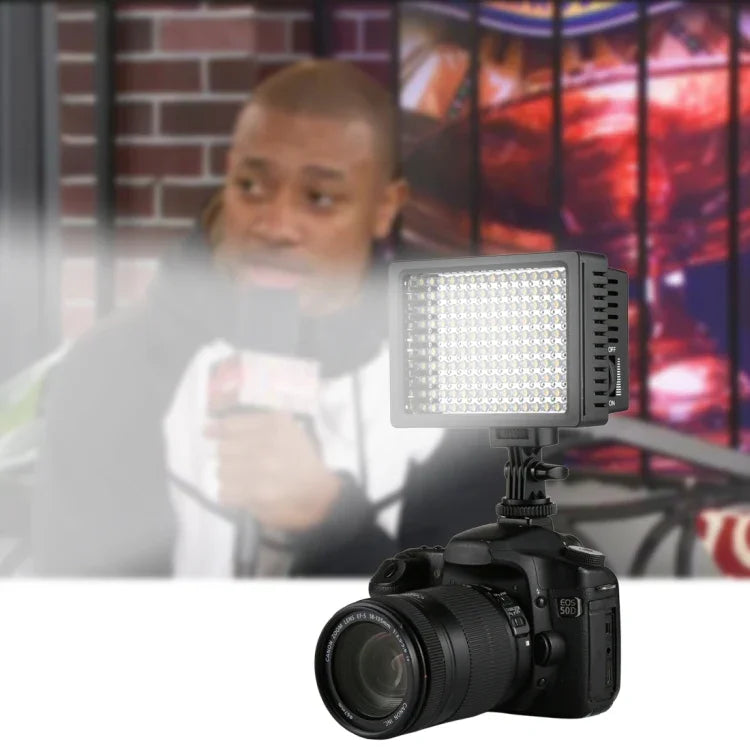 HD-160 白光 LED 攝影燈，適用於 Canon、Nikon DSLR 相機，附 3 片濾光片，HD-160