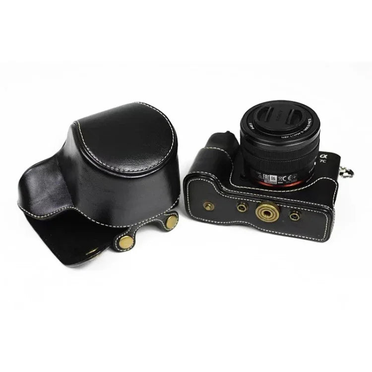 索尼LCE-7C / Alpha 7C / A7C 28-60mm / 40.5mm鏡頭全身相機PU皮套包，適用於索尼A7C