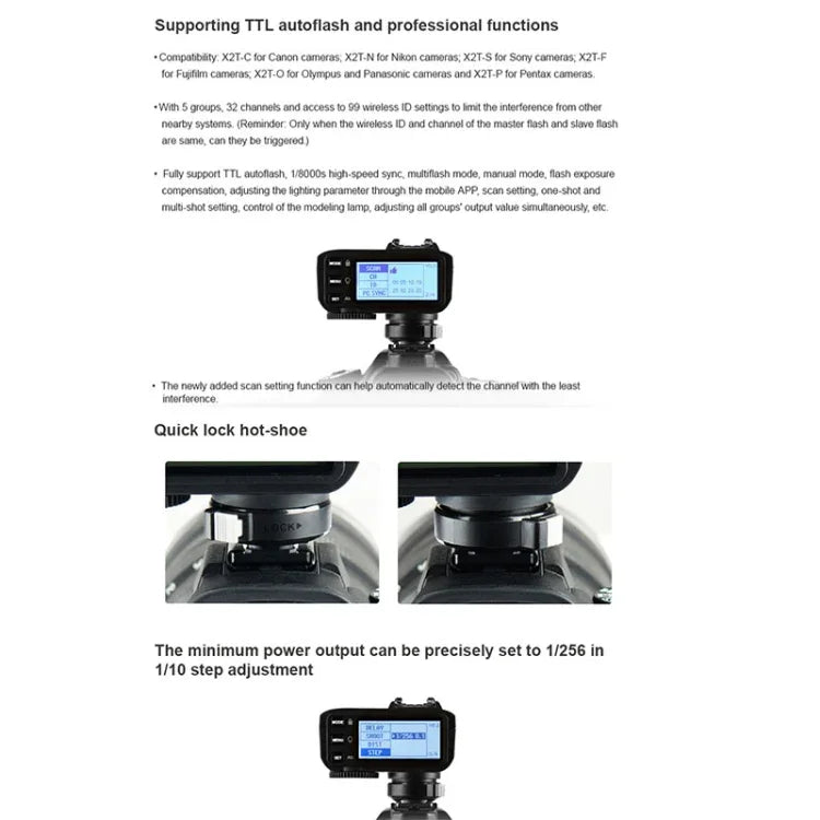 Godox X2T-N E-TTL II 藍牙無線閃光觸發器，適用於 Nikon，X2T-N 適用於 Nikon
