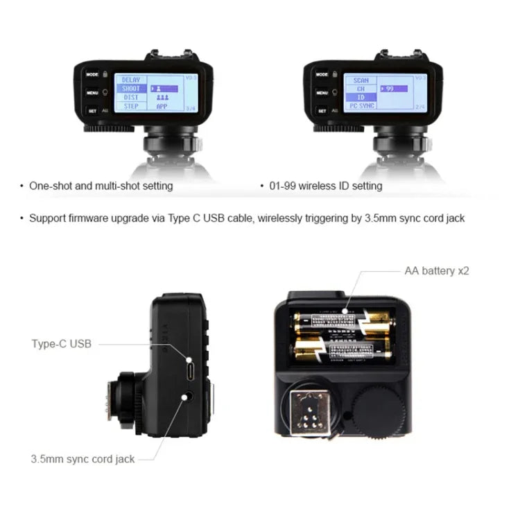Godox X2T-N E-TTL II 藍牙無線閃光觸發器，適用於 Nikon，X2T-N 適用於 Nikon