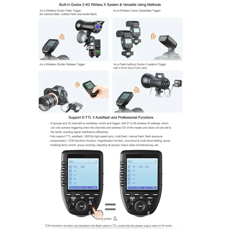 Godox Xpro-N TTL 無線閃光觸發器，適用於 Nikon，Xpro-N 適用於 Nikon