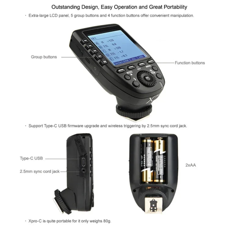 Godox Xpro-N TTL 無線閃光觸發器，適用於 Nikon，Xpro-N 適用於 Nikon
