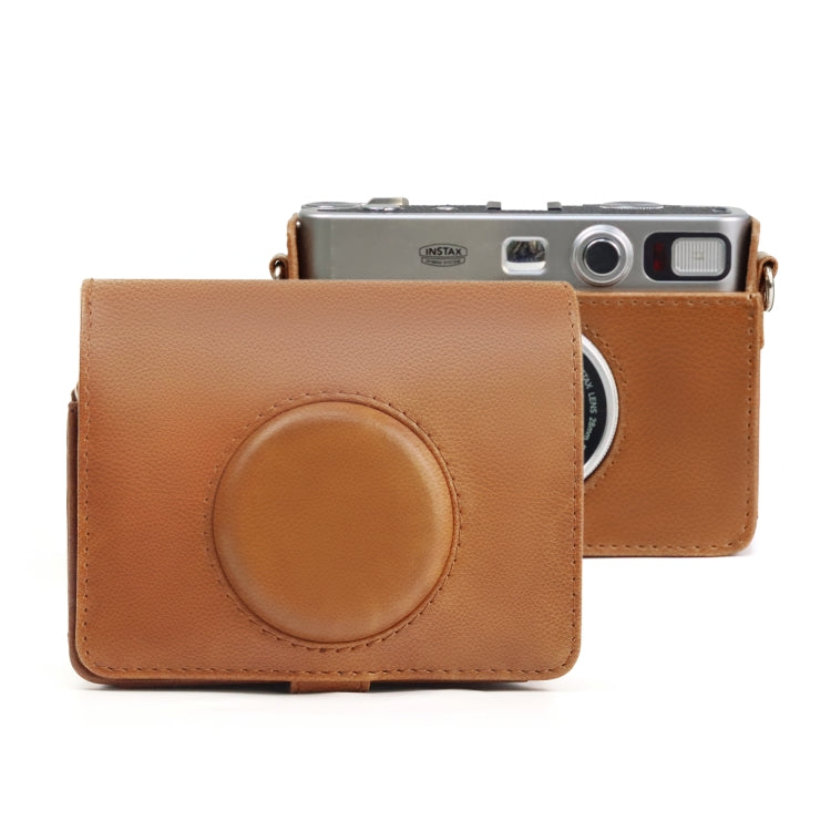復古全身相機 PU 皮革保護包附背帶，適用於 FUJIFILM instax mini Evo，FUJIFILM instax mini Evo 復古款