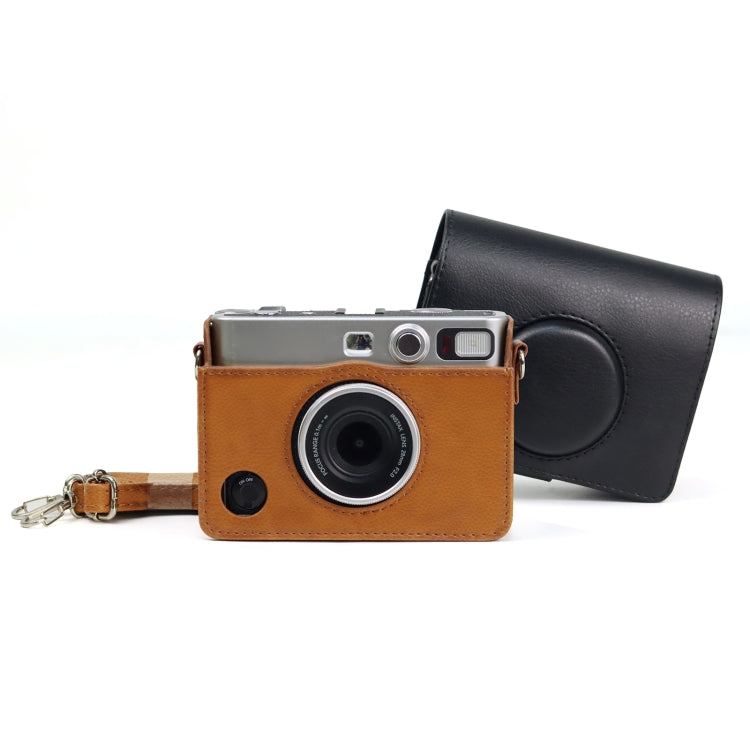 復古全身相機 PU 皮革保護包附背帶，適用於 FUJIFILM instax mini Evo，FUJIFILM instax mini Evo 復古款