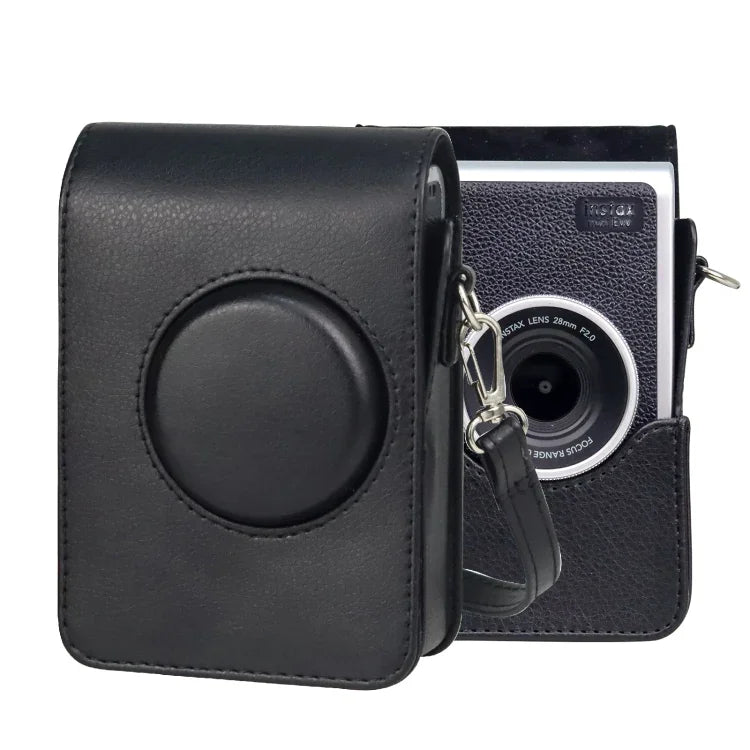 FUJIFILM instax mini Evo 直立式全身相機 PU 皮革保護套附背帶，適用 FUJIFILM instax mini Evo 直立式