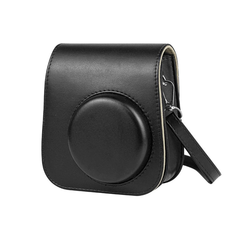 純色全包覆相機皮革保護套，附背帶，適用於 FUJIFILM Instax mini 11