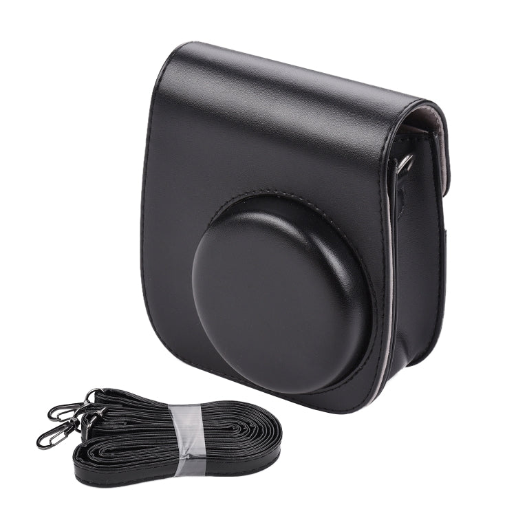 純色全包覆相機皮革保護套，附背帶，適用於 FUJIFILM Instax mini 11