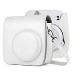 純色全包覆相機皮革保護套，附背帶，適用於 FUJIFILM Instax mini 11