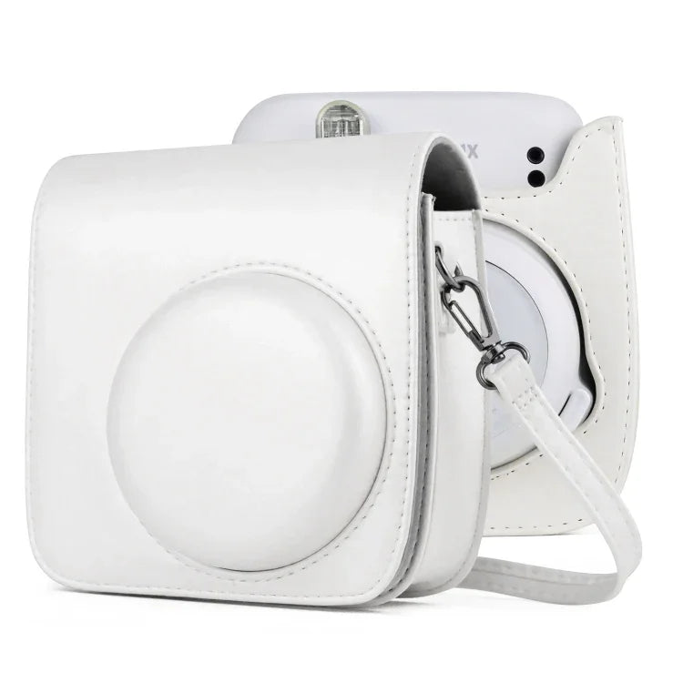 Solid Color Full Body Camera Leather Case Bag with Strap for FUJIFILM Instax mini 11