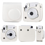 純色全包覆相機皮革保護套，附背帶，適用於 FUJIFILM Instax mini 11