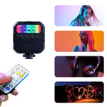 MJ88 口袋型 3000-7000K+RGB 全彩美顏補光燈，手持攝影直播 LED 燈，附遙控器，MJ88