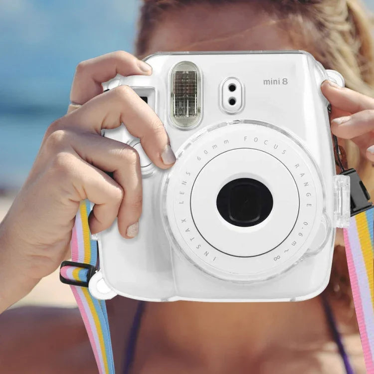 帶掛繩的保護透明殼，適用於FUJIFILM instax mini 9 / mini 8+ / mini 8，適用於FUJIFILM instax mini 9