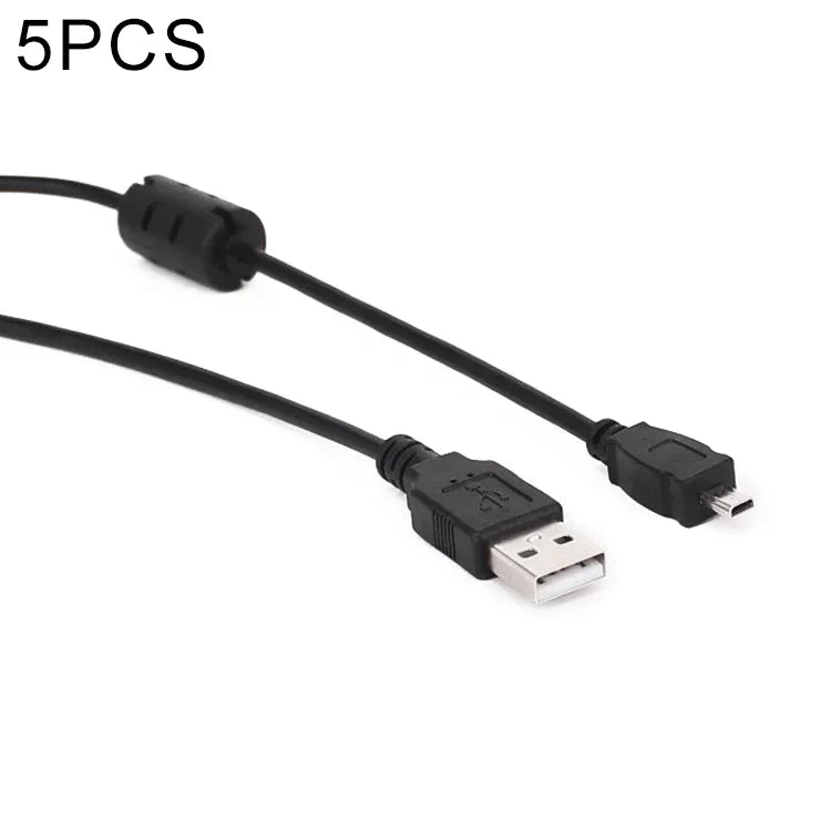 5 條 1.5 米迷你 8 針 USB 轉 USB 2.0 數據充電線，適用 Nikon D5100 / D610，迷你 8 針 USB