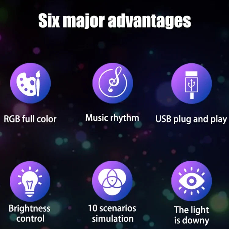 LUXCEO Mood2 RGB 氛圍補光燈，桌面節奏感應燈，帶遙控器