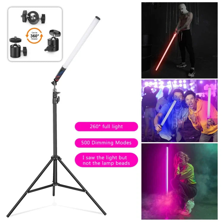 LUXCeO Mood1 85cm RGB 彩色氛圍節奏 LED 棒，手持視頻拍照補光燈，無三腳架，85cm