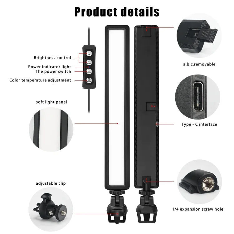 LUXCeO WS66 USB LED 直播補光燈，2500K-9000K 雙色溫，筆電會議補光燈，WS66
