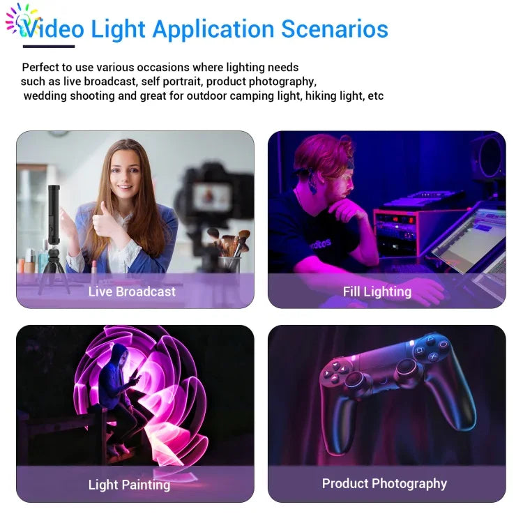 LUXCeO P100 RGB 攝影燈棒 手持補光燈 附遙控器，P100
