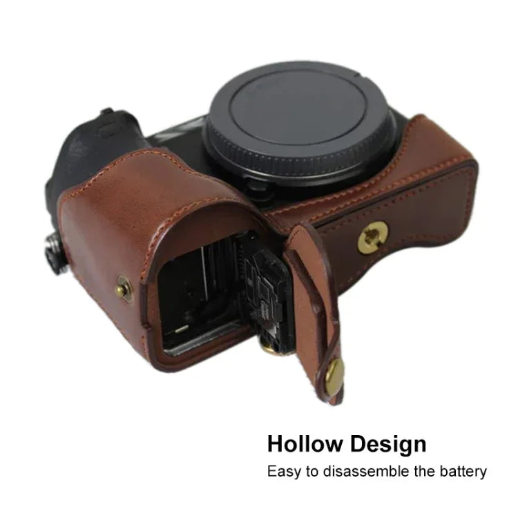 1/4吋螺紋 PU 皮革相機半套底座 適用 Sony ILCE-A6500 / A6500，適用 Sony ILCE-A6500 / A6500