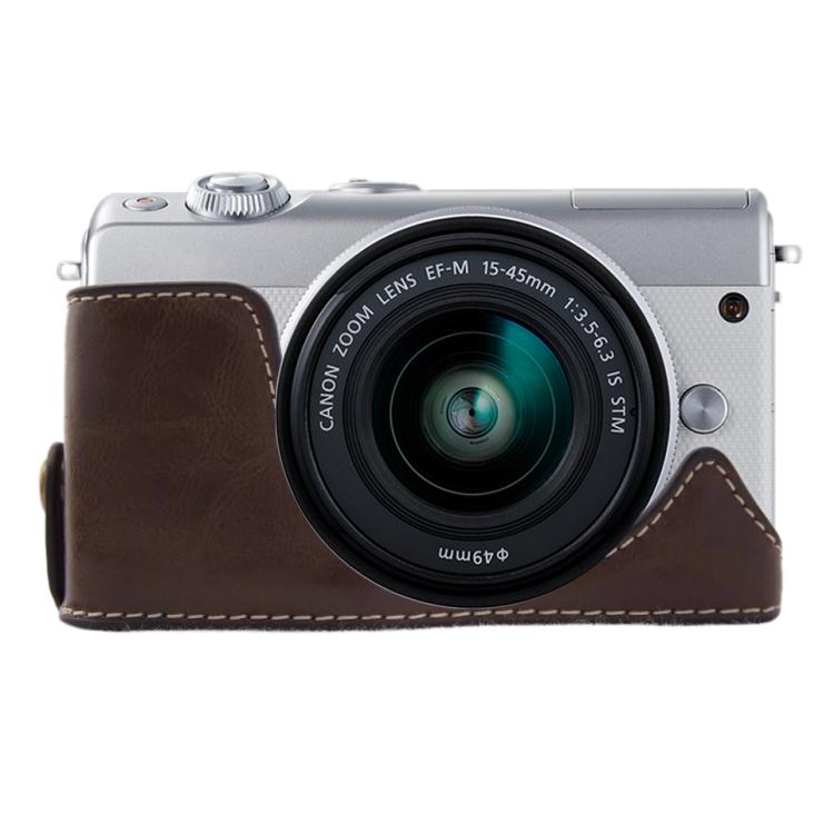 1/4吋螺紋 PU 皮革相機半套底座 適用 Canon EOS M100，適用 Canon EOS M100