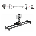 YELANGU L60E 60cm 滑軌 + L4 三輪攝影滑車含手機夾及球型雲台，L60E+L4X+PC03+T1