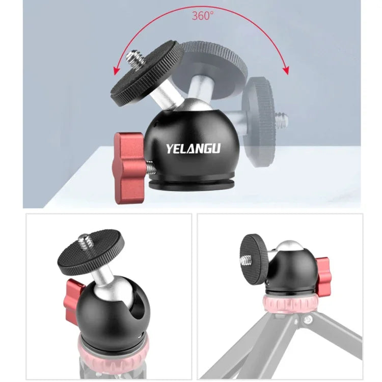 YELANGU L60E 60cm 滑軌 + L4 三輪攝影滑車含手機夾及球型雲台，L60E+L4X+PC03+T1