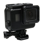 GoPro HERO5 2合1 觸控螢幕背蓋 + 45米防水保護殼（安裝時無需拆卸鏡頭）附扣環基本支架與導螺桿，無需拆卸鏡頭