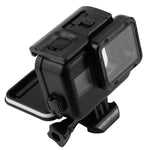 GoPro HERO5 2合1 觸控螢幕背蓋 + 45米防水保護殼（安裝時無需拆卸鏡頭）附扣環基本支架與導螺桿，無需拆卸鏡頭