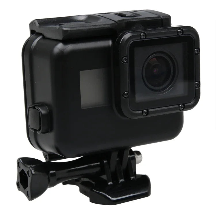 GoPro HERO6 / 5 2合1 觸控螢幕背蓋 + 45米防水保護殼（安裝時需拆卸鏡頭）附扣環基本支架與導螺桿，需拆卸鏡頭