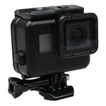 GoPro HERO6 / 5 2合1 觸控螢幕背蓋 + 45米防水保護殼（安裝時需拆卸鏡頭）附扣環基本支架與導螺桿，需拆卸鏡頭