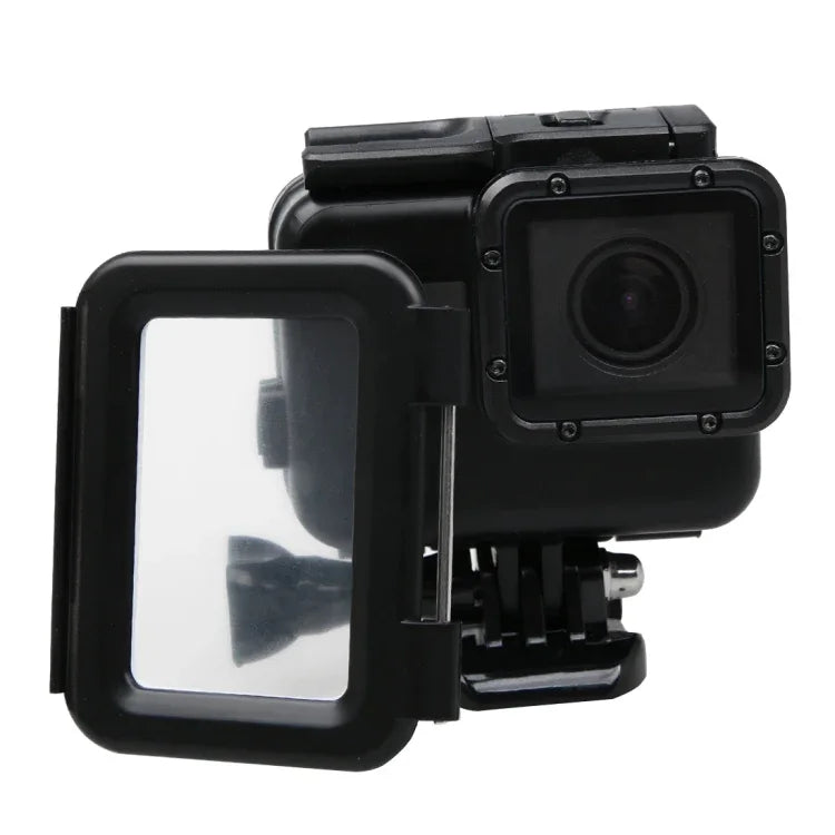 GoPro HERO6 / 5 2合1 觸控螢幕背蓋 + 45米防水保護殼（安裝時需拆卸鏡頭）附扣環基本支架與導螺桿，需拆卸鏡頭