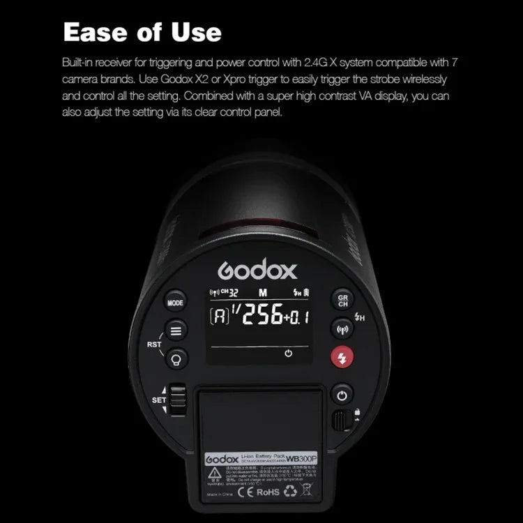 Godox AD300 Pro 300Ws TTL HSS 口袋閃光燈戶外速閃燈套件，AD300 Pro