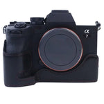 1/4 吋螺紋 PU 皮革相機半包覆底座，適用於 Sony A7 IV，適用於 Sony A7 IV