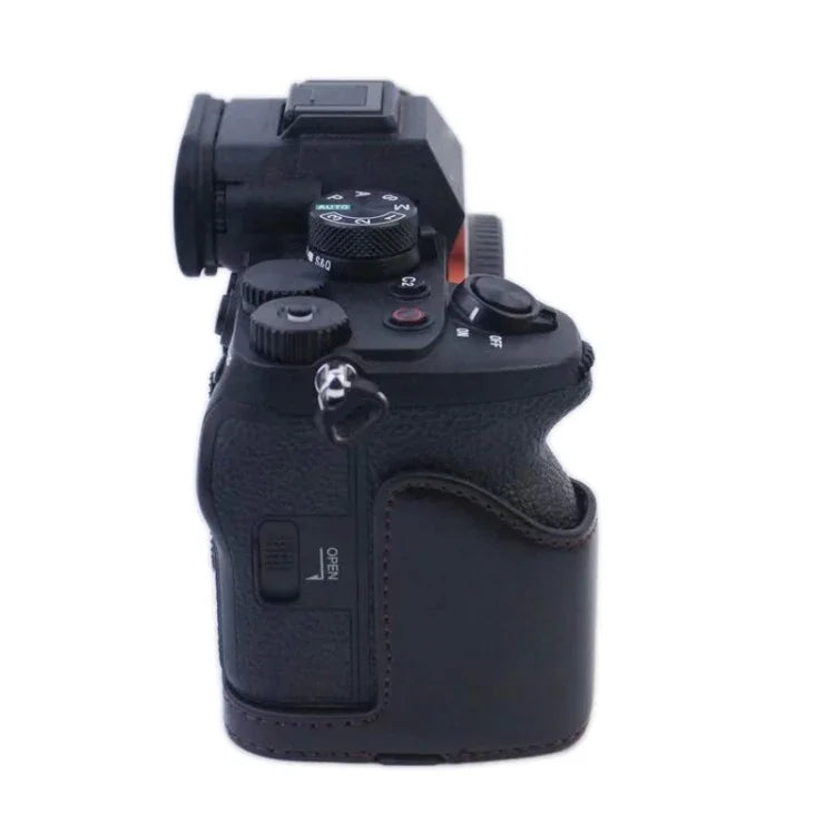 1/4 吋螺紋 PU 皮革相機半包覆底座，適用於 Sony A7 IV，適用於 Sony A7 IV