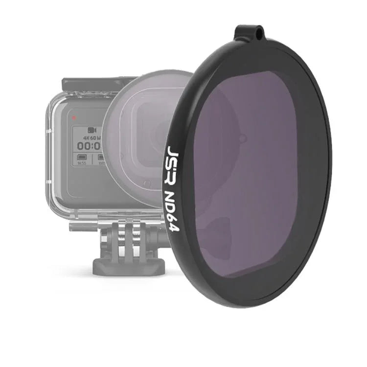 JSR 圓形外殼 ND64 濾鏡，適用 GoPro HERO8 Black，ND64 濾鏡