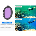 JSR 圓形外殼潛水 6 合 1 UV + CPL + 16X 微距 + 紅色 + 黃色 + 紫色鏡頭濾鏡 適用於 GoPro HERO8 Black，6 合 1 鏡頭