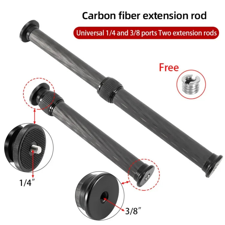 BEXIN P262C 235mm-396mm 三腳架延長桿碳纖維中柱三腳架延長器，P262C