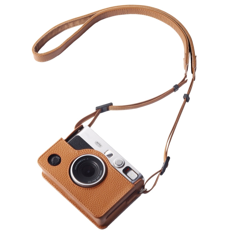 FUJIFILM instax mini Evo 全身相機真皮保護套附背帶，適用 FUJIFILM instax mini Evo