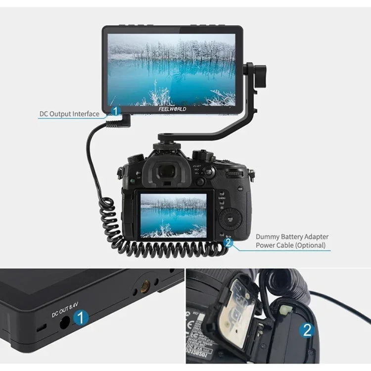 FEELWORLD F5 Pro V4 6 吋觸控螢幕 DSLR 相機外接監視器，3D LUT，4K HDMI 輸入輸出，傾斜支架，F5 Pro V4