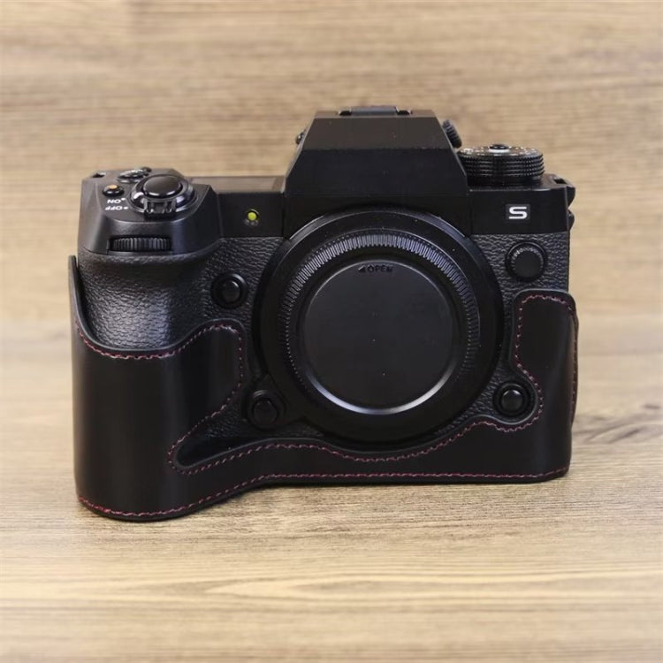 適用於 Fujifilm XH2S 1/4 吋螺紋 PU 皮革相機半套底座，適用於 Fujifilm XH2S
