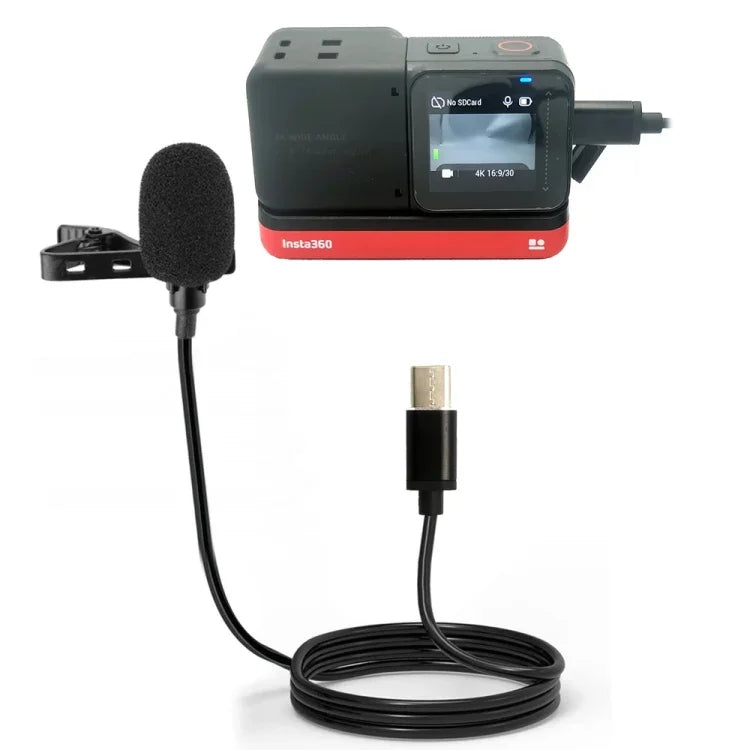 適用於 Insta360 ONE R 領夾式 Type-C 錄音麥克風，適用於 Insta360 ONE R