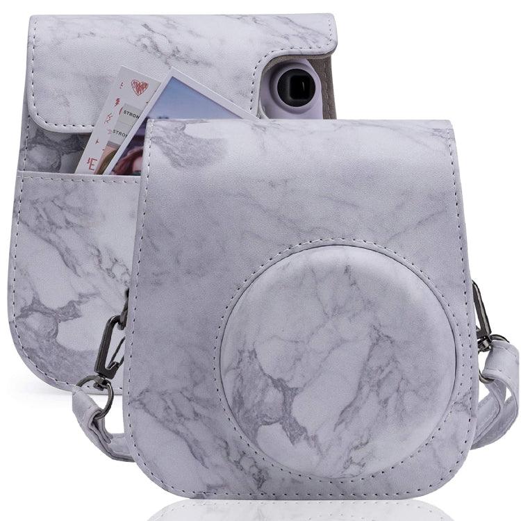 FUJIFILM instax mini 11 / 9 / 8 大理石全身皮革相機包，附背帶