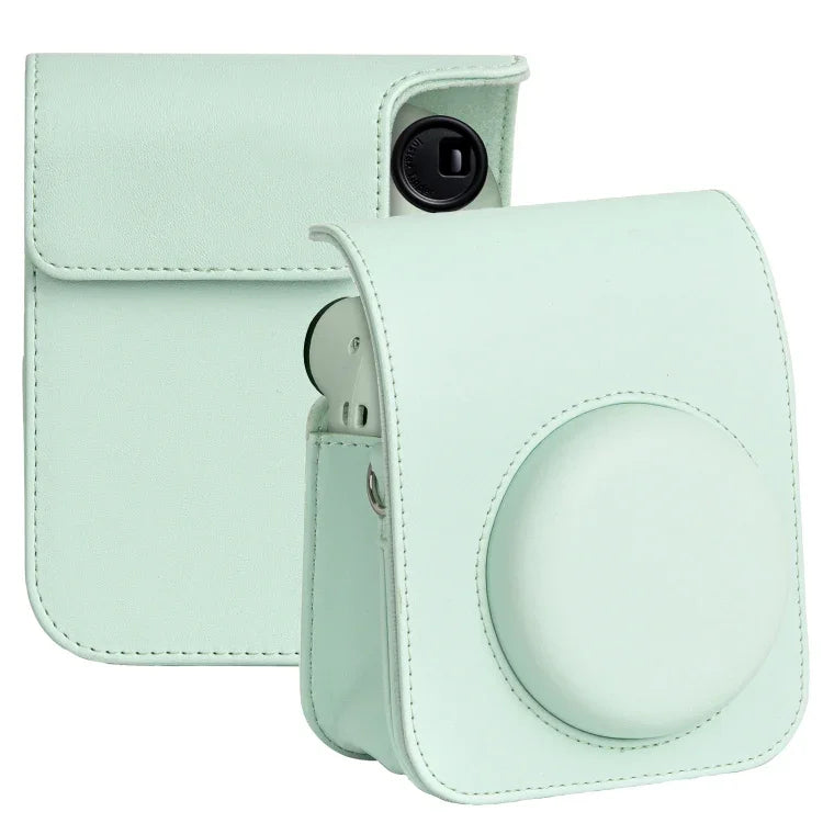 適用於 FUJIFILM instax mini 12 全身皮革相機包，帶背帶