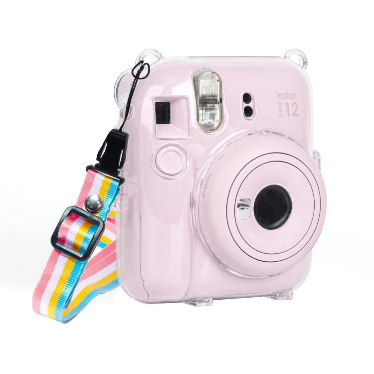 適用於 FUJIFILM Instax mini 12 水晶硬殼相機包，帶肩帶，適用於 FUJIFILM Instax mini 12