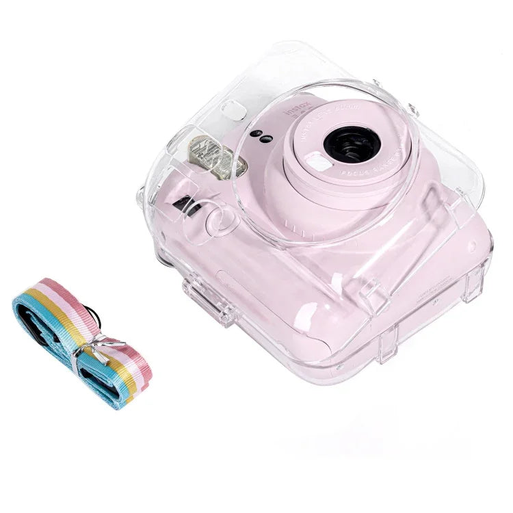 適用於 FUJIFILM Instax mini 12 水晶硬殼相機包，帶肩帶，適用於 FUJIFILM Instax mini 12