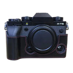 適用於 FUJIFILM X-T5 1/4 英寸螺紋 PU 皮革相機半套底座，適用於 FUJIFILM X-T5