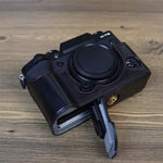 適用於 FUJIFILM X-T5 1/4 英寸螺紋 PU 皮革相機半套底座，適用於 FUJIFILM X-T5