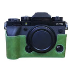 適用於 FUJIFILM X-T5 1/4 英寸螺紋 PU 皮革相機半套底座，適用於 FUJIFILM X-T5