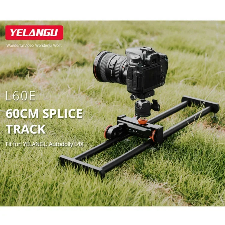 YELANGU YLG0119A 60cm 拼接滑軌軌道 + 手推車軌道扣，適用於單眼相機/攝影機，60cm 軌道 + 軌道扣