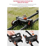 YELANGU YLG0119A 60cm 拼接滑軌軌道 + 手推車軌道扣，適用於單眼相機/攝影機，60cm 軌道 + 軌道扣